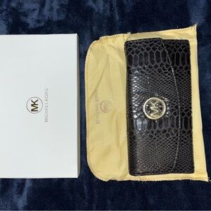 Michael Kors Black Snake Pattern Wallet